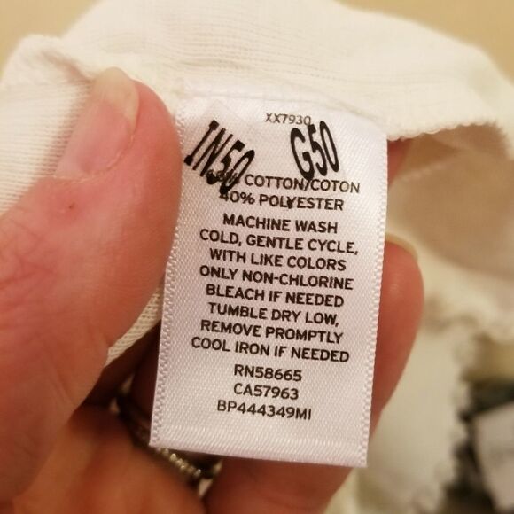 BP White Lettuce Edge Long Sleeve Tee Sz XL - Picture 4 of 5